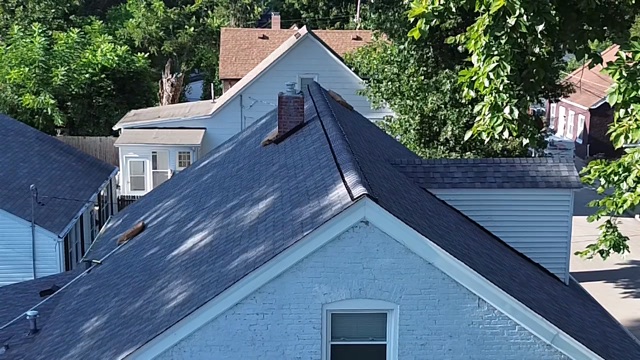 Finished roof edge and gable from above