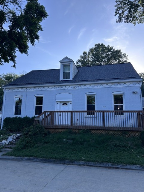 Front of a finished brick home