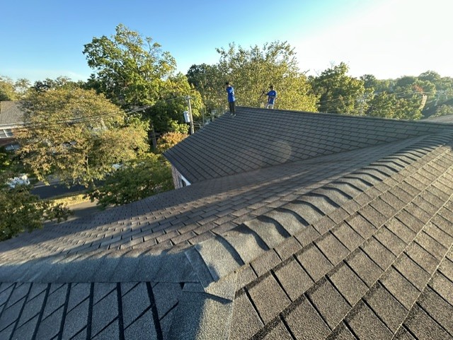 Finished roof lines on a brick home